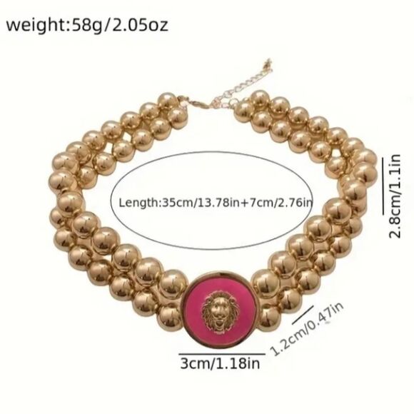 Designer Inspired Gold Lion Chokee - Picture 2 of 3